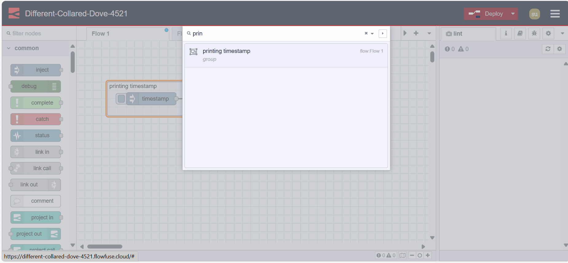 Tab to search the flows of current Node-RED instance
